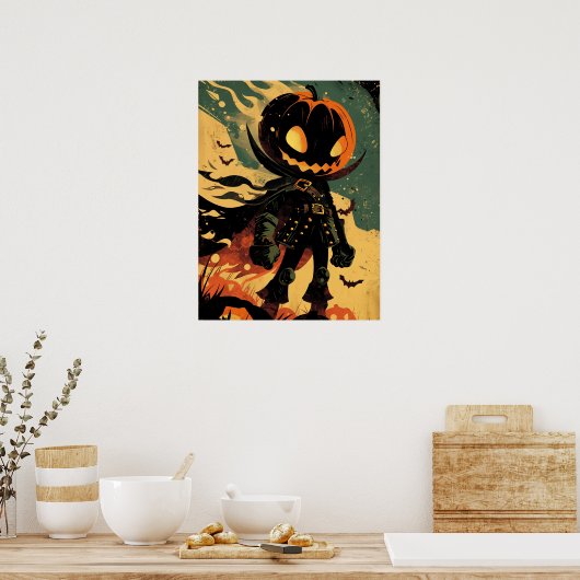 Haunted Pumpkin Knight Poster (Keuken)