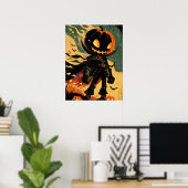 Haunted Pumpkin Knight Poster (Thuiskantoor)