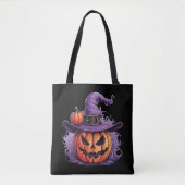 Haunted Pumpkin Witch  Tote Bag (Voorkant)