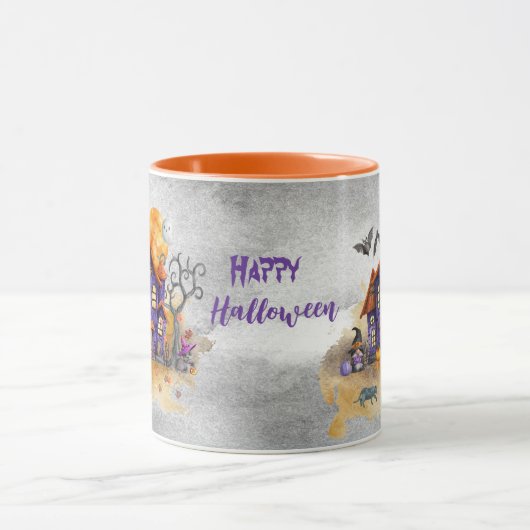 Haunted Purple Gnome House With Ghost Bats & Cats Mok (Midden)