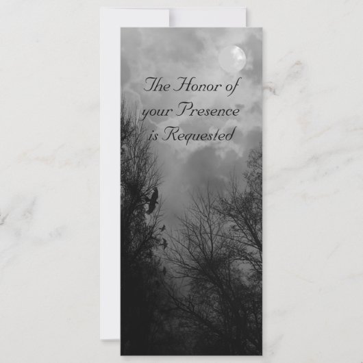 Haunted Road met Ravens Aangepaste Bruiloft Uitnod Kaart (Voorkant)