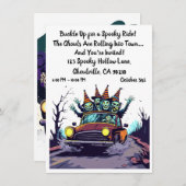 Haunted Road Trip Halloween uitnodiging (Voorkant / Achterkant)