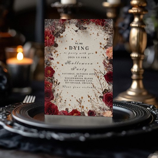 Haunted Romance Halloween Party Kaart