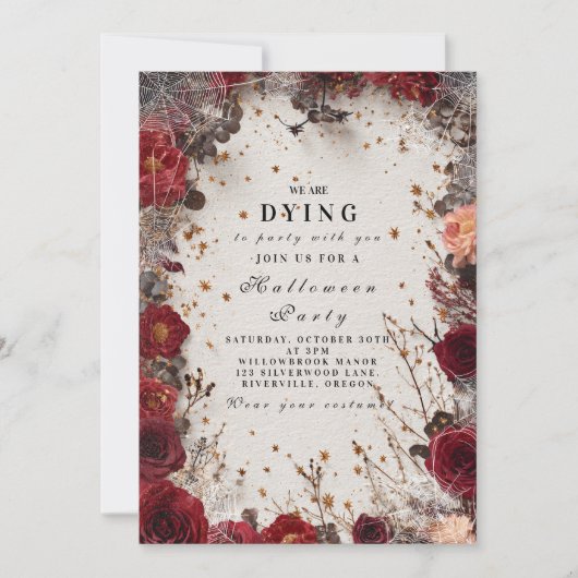 Haunted Romance Halloween Party Kaart (Voorkant)