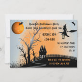 Haunted Scene - Halloween Party Invite Kaart (Voorkant)