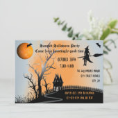 Haunted Scene - Halloween Party Invite Kaart (Staand voorkant)