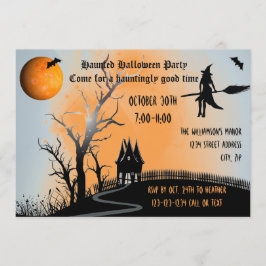 Haunted Scene - Halloween Party Invite Kaart