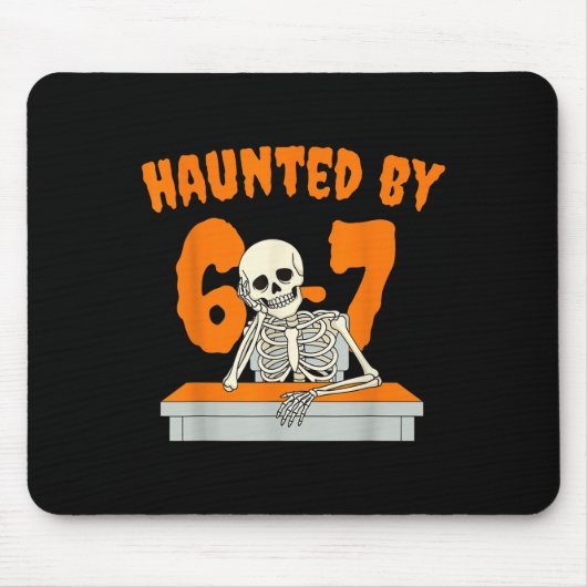 Haunted Six Seven 6 7 Meme 67 Skeleton Hand Hallow Muismat (Voorkant)