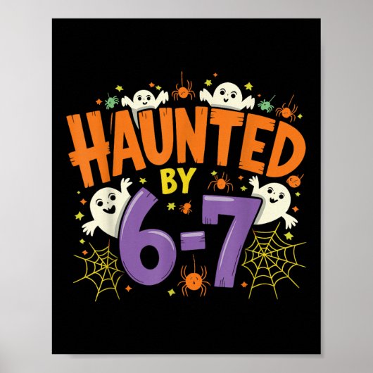 Haunted Six Seven 6 7 Meme 67 Skeleton Hand Hallow Poster (Voorkant)