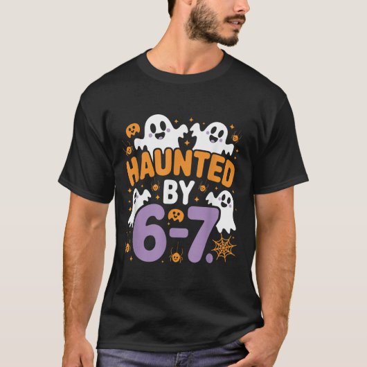 Haunted Six Seven 6 7 Meme 67 Skeleton Hand Hallow T-shirt (Voorkant)