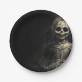 Haunted Skelet Doll Halloween Kostuum Party Papieren Bordje (Voorkant)