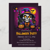 Haunted Skeleton Kostuum Halloween Party Kaart (Voorkant / Achterkant)