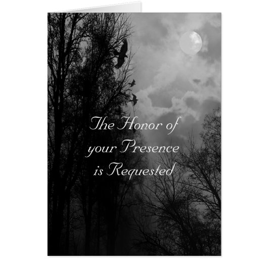 Haunted Skey met Ravens Wedding Custom Invitation (Voorkant)