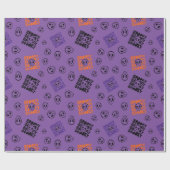 Haunted Skulls Naadloze Halloween inpakpapier (Vlak)