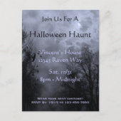 Haunted Sky Blue Mist Halloween Party Briefkaart (Voorkant)