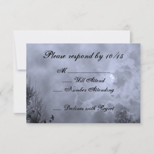 Haunted Sky Blue Mist met Ravens Halloween RSVP (Achterkant)