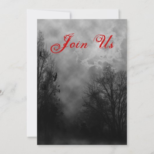 Haunted Sky Custom Halloween Invitation Sjabloon Kaart (Voorkant)
