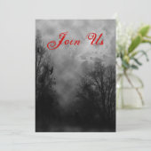 Haunted Sky Custom Halloween Invitation Sjabloon Kaart (Staand voorkant)
