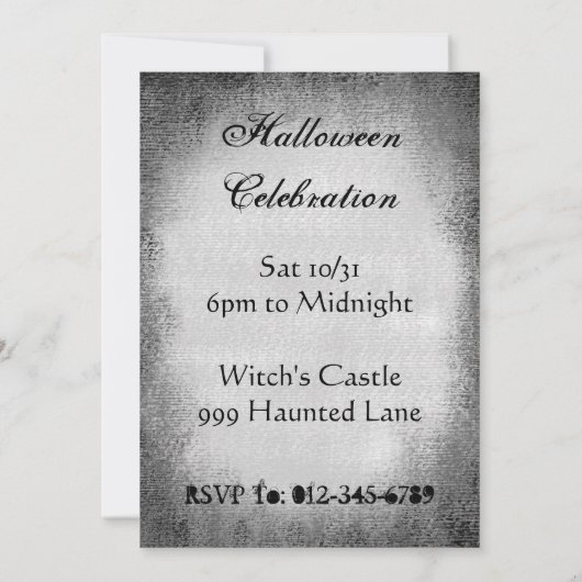 Haunted Sky Custom Halloween Invitation Sjabloon Kaart (Achterkant)