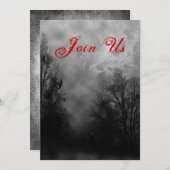 Haunted Sky Custom Halloween Invitation Sjabloon Kaart (Voorkant / Achterkant)