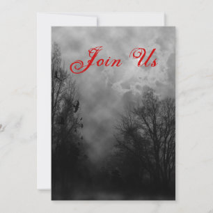 Haunted Sky Custom Halloween Invitation Sjabloon Kaart