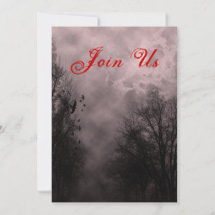 Haunted Sky Custom Halloween Invitation Sjabloon Kaart
