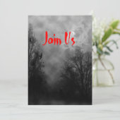 Haunted Sky Custom Halloween Invitation Sjabloon Kaart (Staand voorkant)