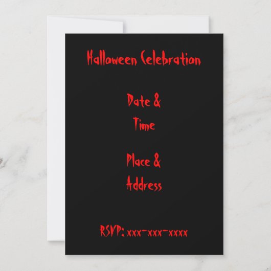 Haunted Sky Custom Halloween Invitation Sjabloon Kaart (Achterkant)