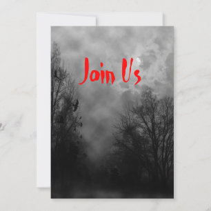Haunted Sky Custom Halloween Invitation Sjabloon Kaart