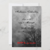 Haunted Sky Custom Halloween Invitation Sjabloon Kaart (Achterkant)