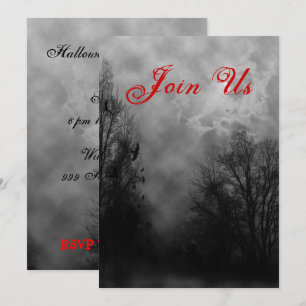Haunted Sky Custom Halloween Invitation Sjabloon Kaart