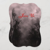 Haunted Sky en Ravens Custom Halloween Uitnodiging (Voorkant / Achterkant)