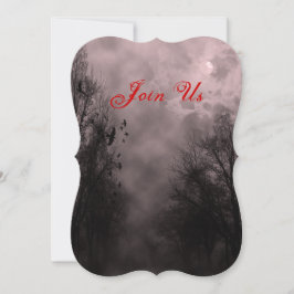 Haunted Sky en Ravens Custom Halloween Uitnodiging