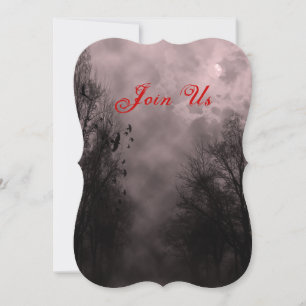 Haunted Sky en Ravens Custom Halloween Uitnodiging
