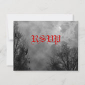 Haunted Sky en Ravens Editable RSVP-kaart Kaart (Voorkant)