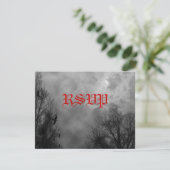 Haunted Sky en Ravens Editable RSVP-kaart Kaart (Staand voorkant)