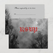 Haunted Sky en Ravens Editable RSVP-kaart Kaart (Voorkant / Achterkant)