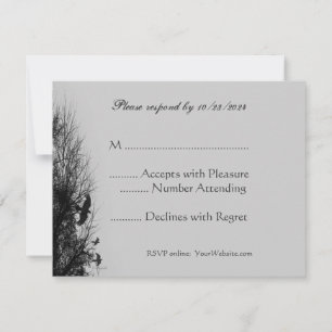 Haunted Sky en Ravens Editable RSVP-kaart Kaart