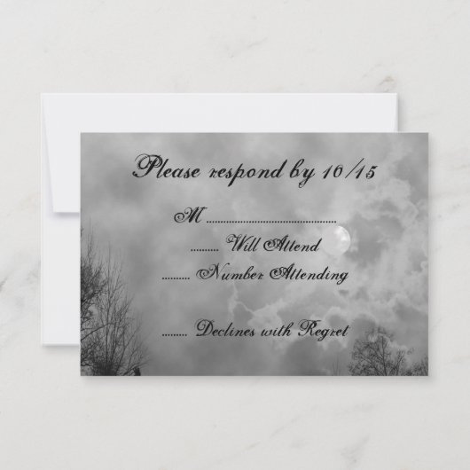 Haunted Sky Halloween RSVP Uitnodiging Sjabloon (Achterkant)