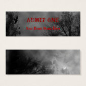 Haunted Sky Halloween Ticket Sjabloon Mini Visitekaartjes (Voorkant /achterkant)
