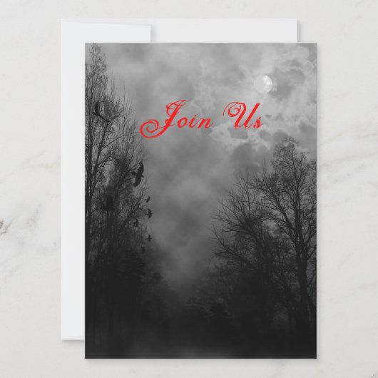 Haunted Sky met Raven Custom Halloween uitnodiging (Voorkant)