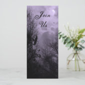 Haunted Sky met Ravens Custom 4 "x9.25" Uitnodigin Kaart (Staand voorkant)