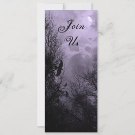 Haunted Sky met Ravens Custom 4 "x9.25" Uitnodigin Kaart