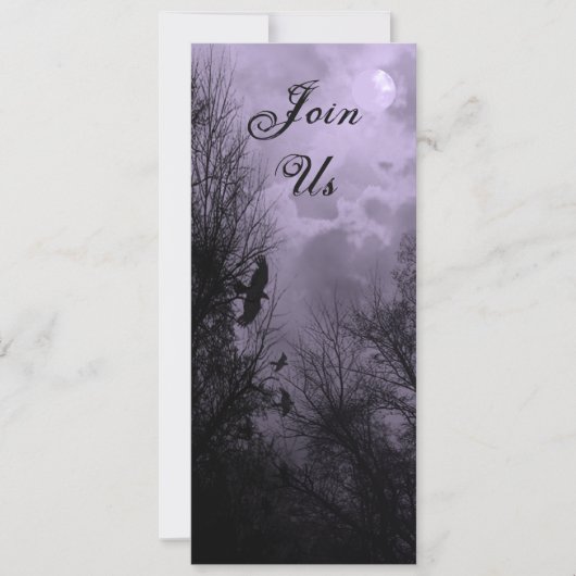 Haunted Sky met Ravens Custom 4 "x9.25" Uitnodigin Kaart (Voorkant)