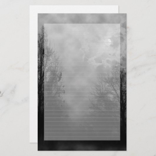 Haunted Sky Note-papier bekleed Briefpapier (Voorkant / Achterkant)