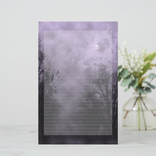 Haunted Sky Paarse Mist Note papier bekleed (Staand voorkant)