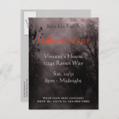 Haunted Sky Red Mist Halloween Party Briefkaart (Voorkant / Achterkant)