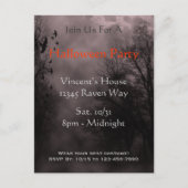 Haunted Sky Red Mist Halloween Party Briefkaart (Voorkant)