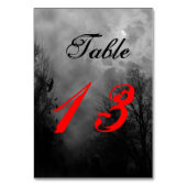 Haunted Sky Zwart Wit Custom 2 Sided Table Kaart (Achterkant)