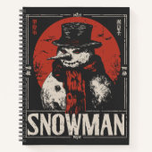 Haunted Snowman met rode sjaal | Donkere winter Notitieboek (Voorkant)